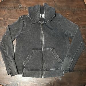 Washed black zip up jacket
